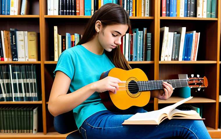 음악테라피사 학위 - Music Therapy Session**

"A music therapist, fully clothed in professional attire, playing a guitar ...