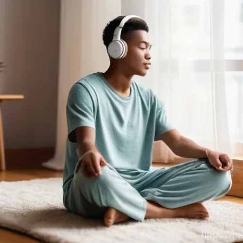 Home 27 음악테라피사 치료 방법 - **Prompt:** A young adult, gender-neutral, wearing comfortable, loose-fitting loungewear (such as a ...