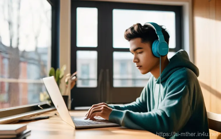 음악테라피사 심리학 - **Prompt 1: Focused Productivity with Lo-Fi Beats**
"A young adult, either male or female, aged ...