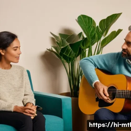 Home 11 음악테라피사 이직 방법 - **Prompt:** A serene and comforting image of a female music therapist (around 30s-40s, dressed in pr...